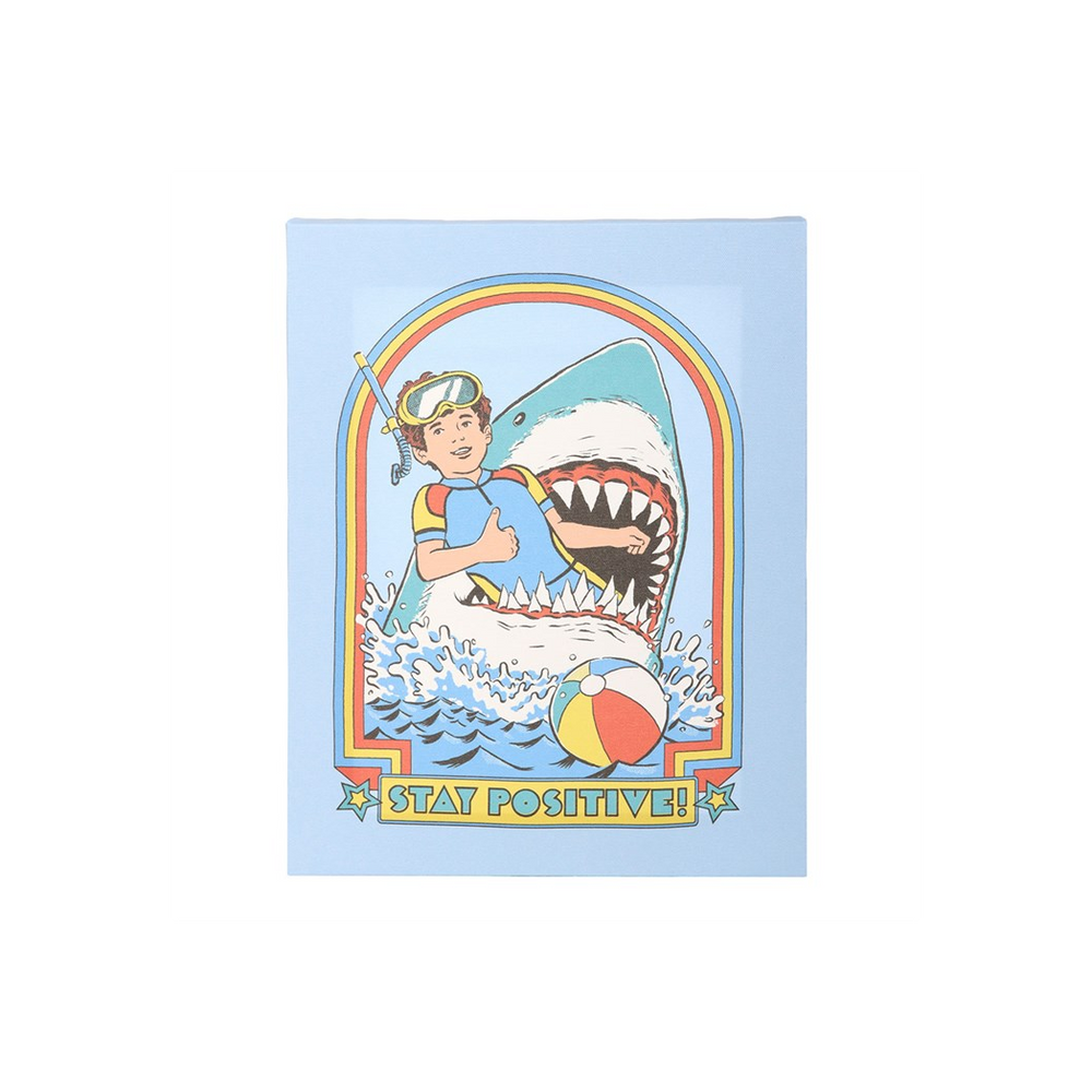 19x25cm Stay Positive Canvas Plaque by Steven Rhodes
