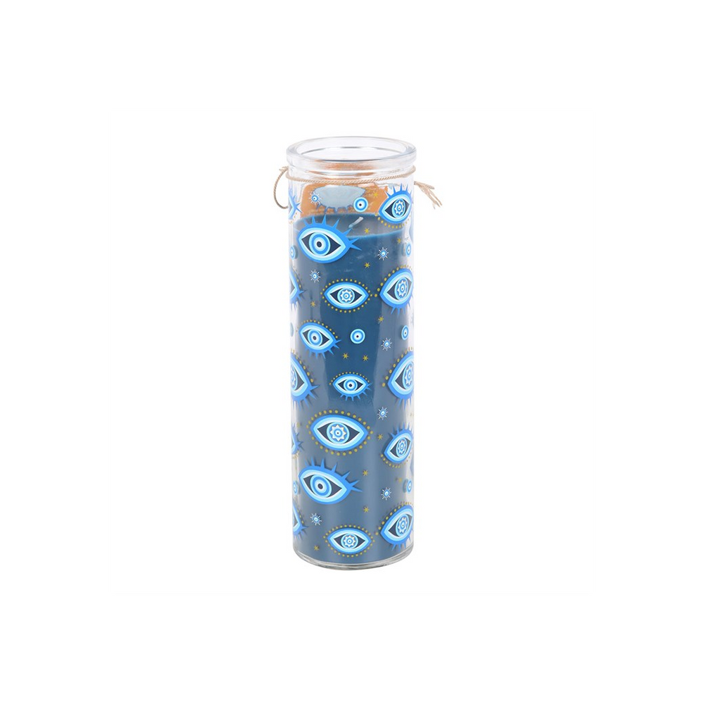 All Seeing Eye Print White Rose Tube Candle