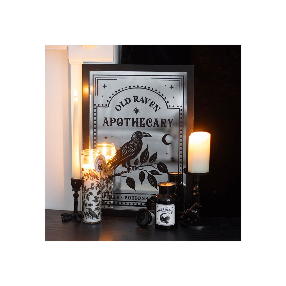 Mystic Raven Pillar Candle Holder