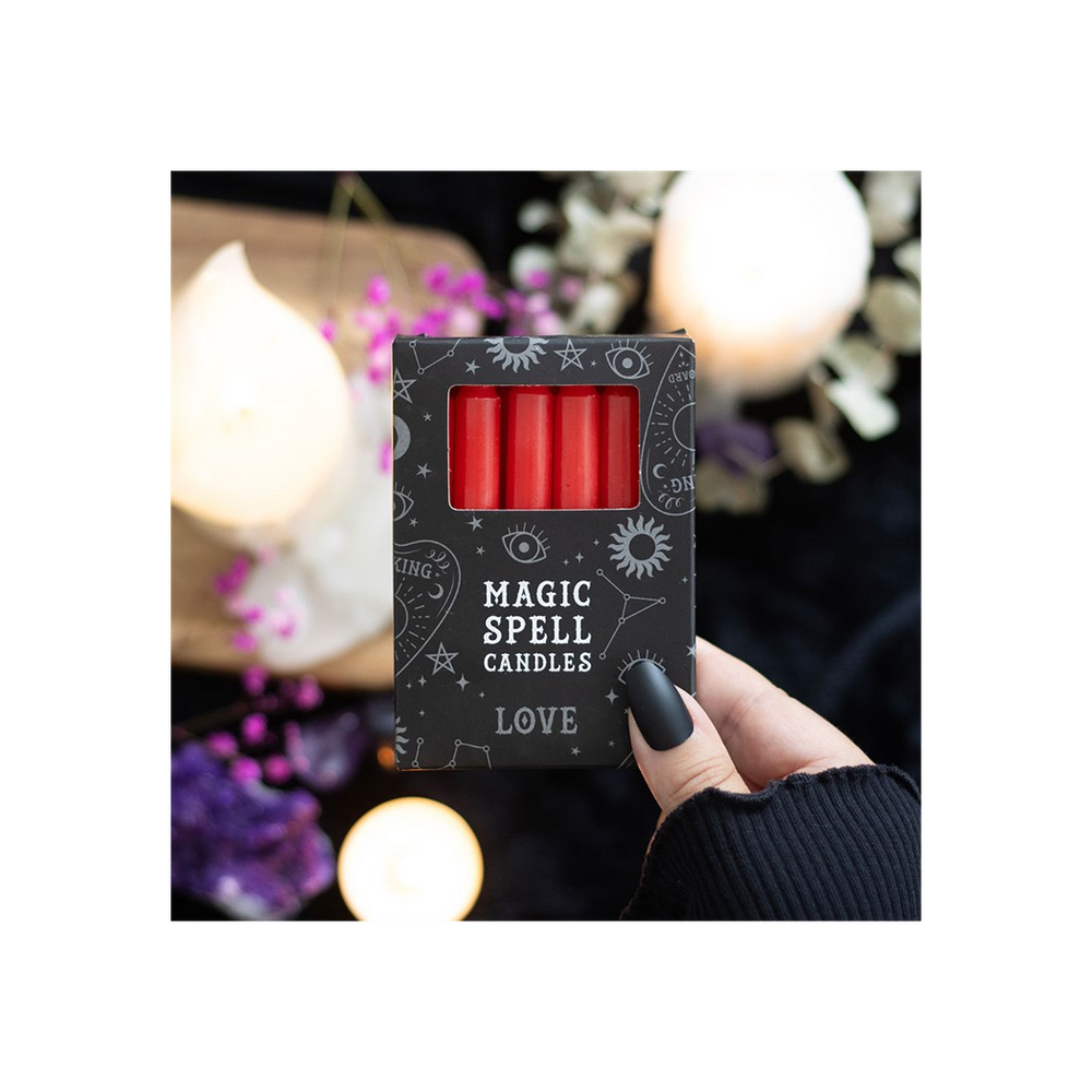 Set of 12 Red ’Love’ Spell Candles