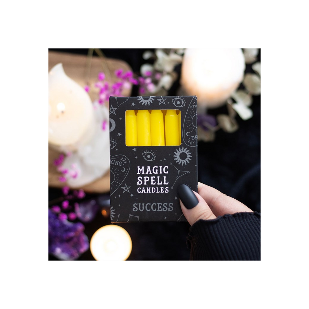Set of 12 Yellow ’Success’ Spell Candles
