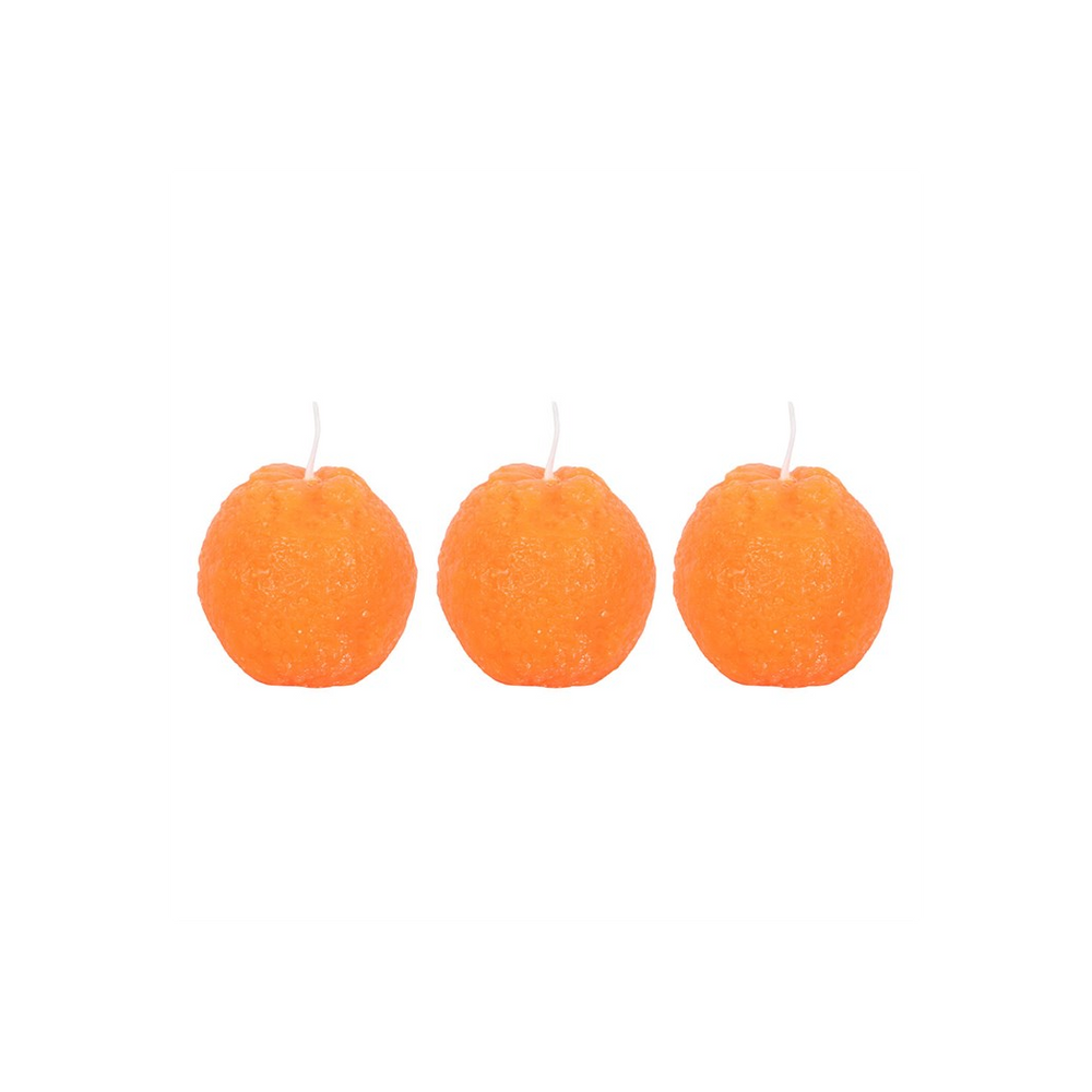 Set of 3 Orange Shaped Candles