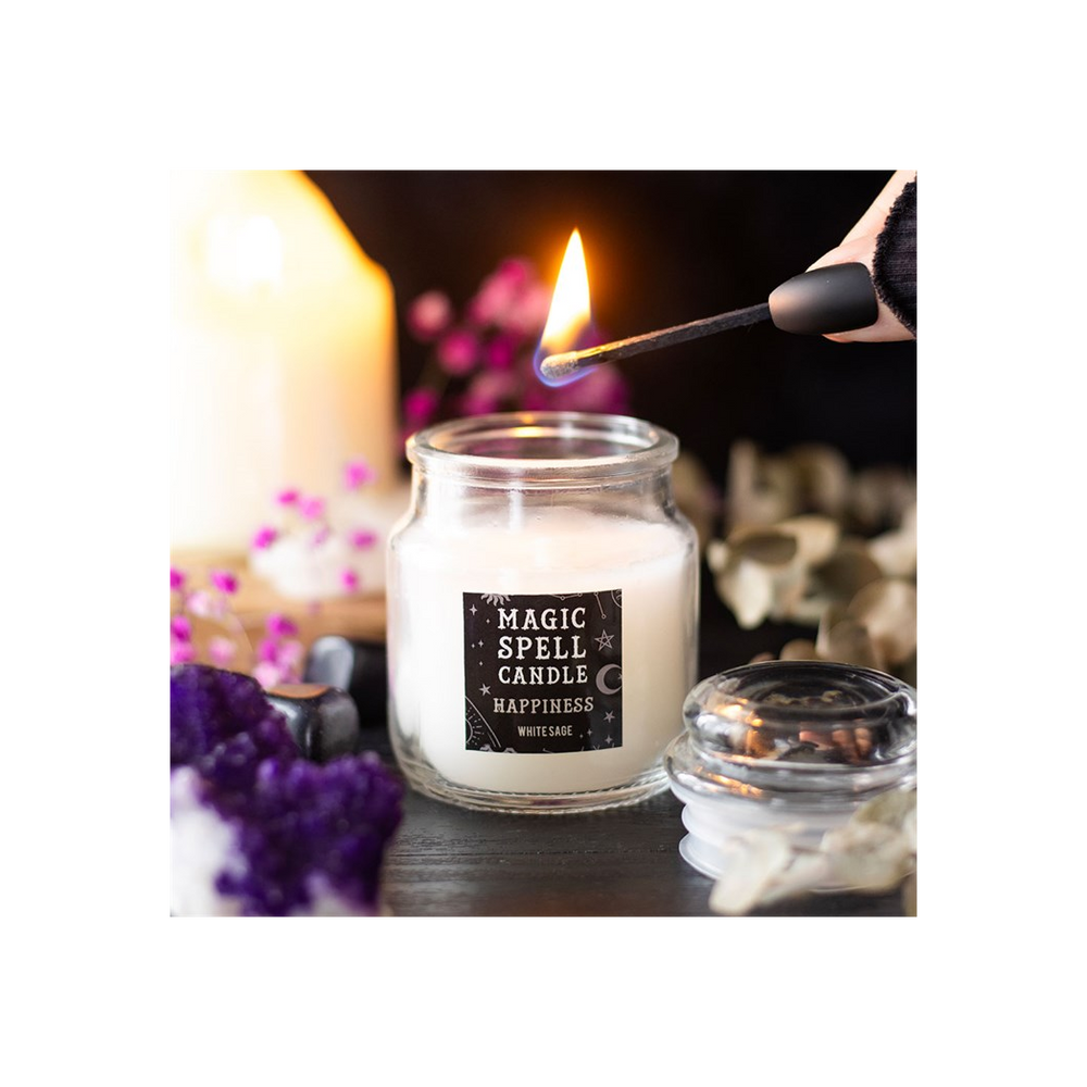 White Sage ’Happiness’ Spell Candle Jar